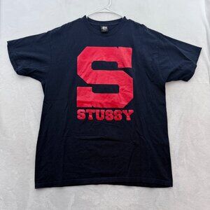 Stussy T Shirt Mens XL Blue S Logo Spell Out Skate Streetwear Casual